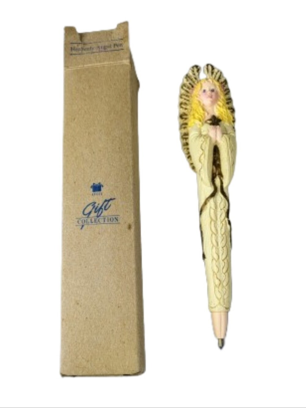 1996 Avon Angel Figurine Ballpoint Pen in Cream with Blonde Hair